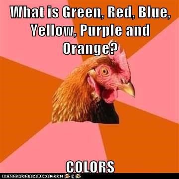 Animal Memes: Anti-Joke Chicken - Inadvertently Offends the Colorblind