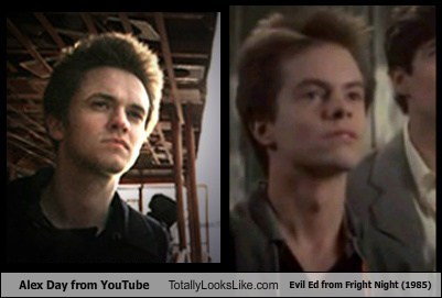 Alex Day from YouTube Totally Looks Like Evil Ed from Fright Night (1985)