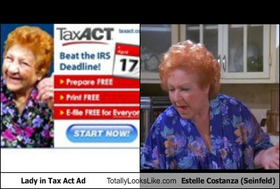 Lady in Tax Act Ad Totally Looks Like Estelle Costanza (Seinfeld)