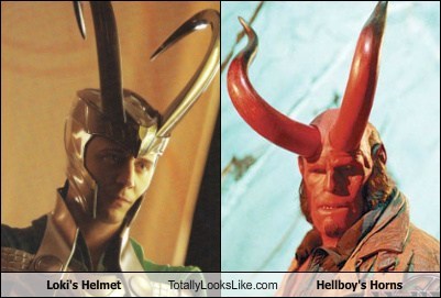Loki's Helmet Totally Looks Like Hellboy's Horns
