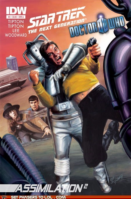Issue Three Cover of the Doctor Who/Star Trek Crossover