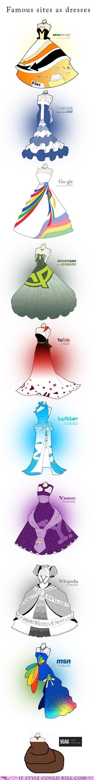 Popular Websites as Evening Gowns