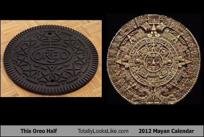 This Oreo Half Totally Looks Like 2012 Mayan Calendar