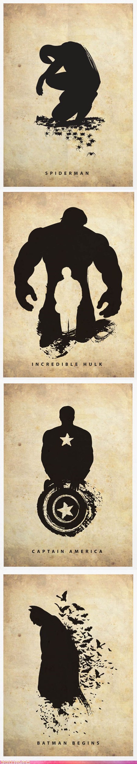 Creatively Silhouetted Posters of Superheroes