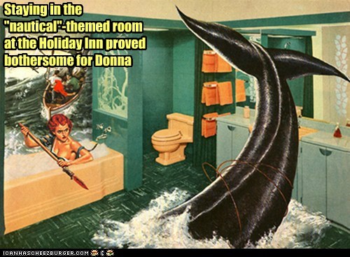 Staying in the "nautical"-themed room at the Holiday Inn proved bothersome for Donna