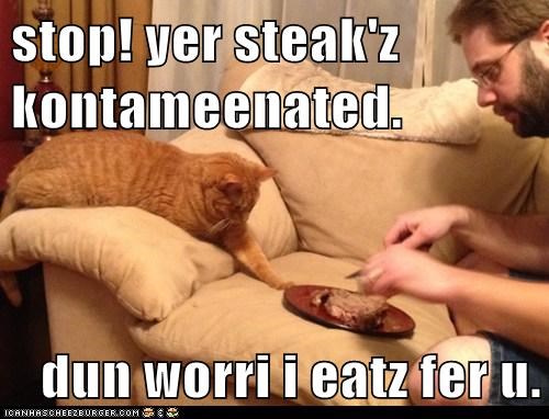 stop! yer steak'z kontameenated. 