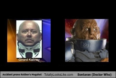 Accident prone Robber's Mugshot Totally Looks Like Sontaran (Doctor Who)