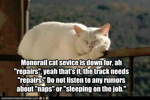 Monorail cat needs repairs.