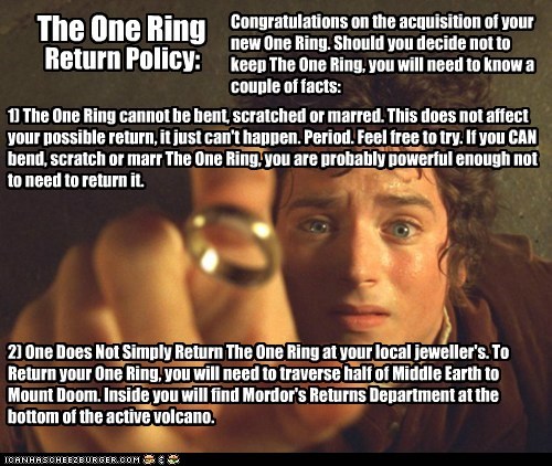 The One Ring Return Policy
