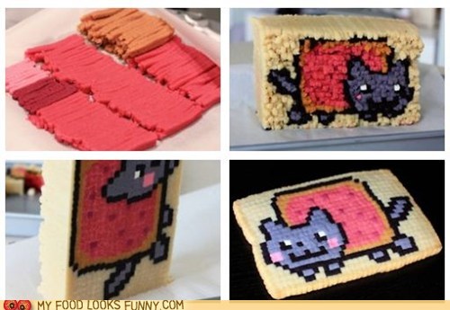 Nyan Cat Pixelated Cookies