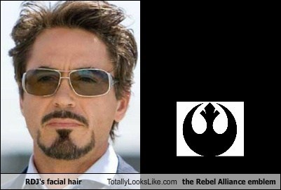 Robert Downey, Jr.'s Facial Hair Totally Looks Like the Rebel Alliance Emblem