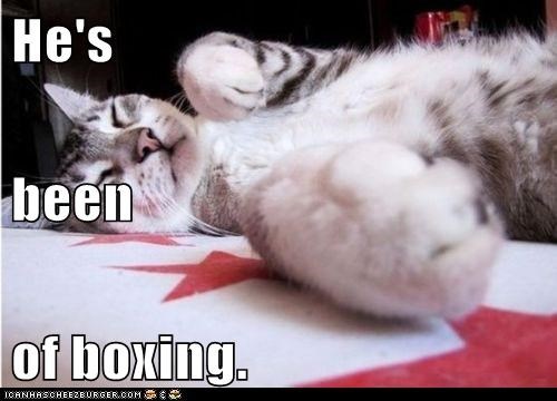 He's been of boxing.