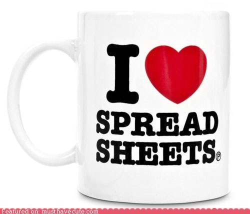 I Love Spreadsheets Mug