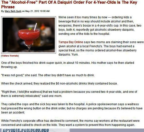 Tanked Toddlers: I'll Have a Non-Alcoholic Daquiri