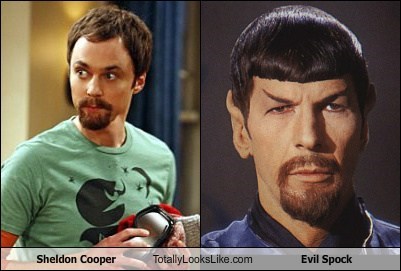 Sheldon Cooper (Jim Parsons) Totally Looks Like Evil Spock (Leonard Nimoy)