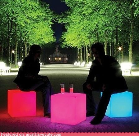 Color Changing LED Cube Stool