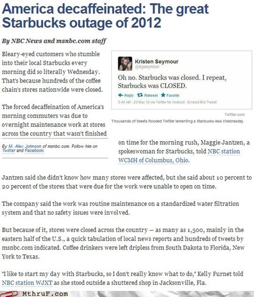 The Great First World Problems Outage of 2012