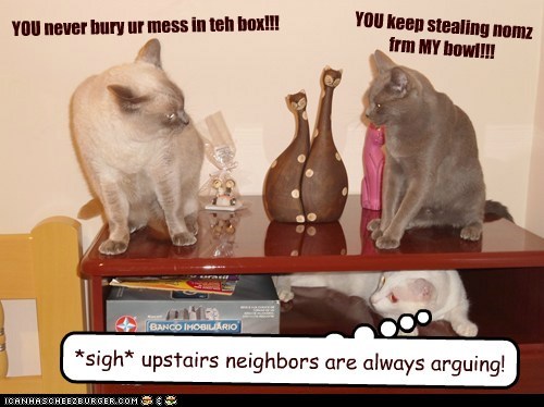 *sigh* upstairs neighbors are always arguing!