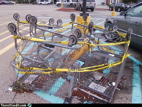 Caution, No Touching the Fallen Post!