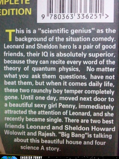 Engrish Funny: A Large Bang Theories