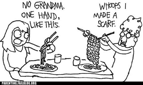 Grandma Uses Chopsticks