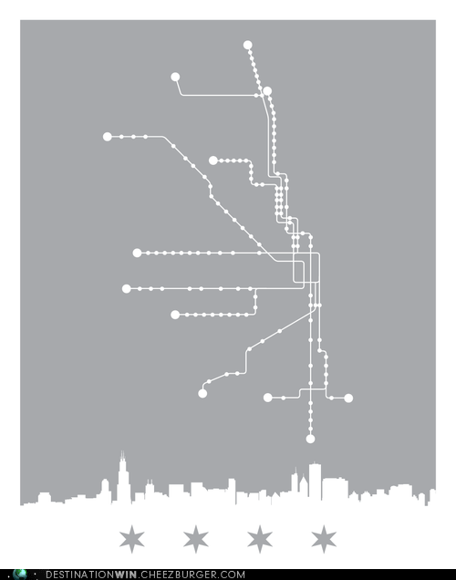 Minimalist Chicago Train Map 