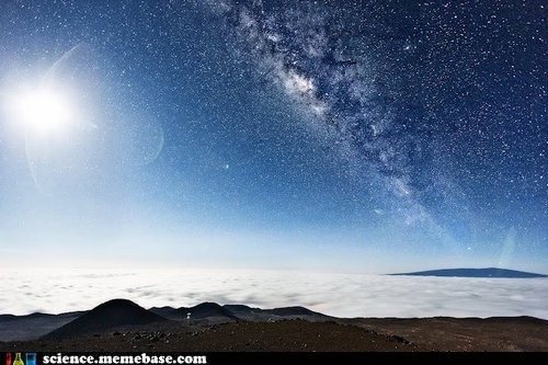 The Moon and Milky Way