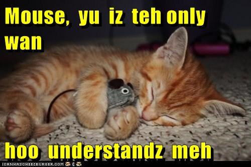 Mouse,  yu  iz  teh only  wan  hoo  understandz  meh