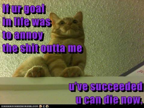 If ur goal                                                         in life was                                                                                to annoy                                                          the shit outta me  u've succeed