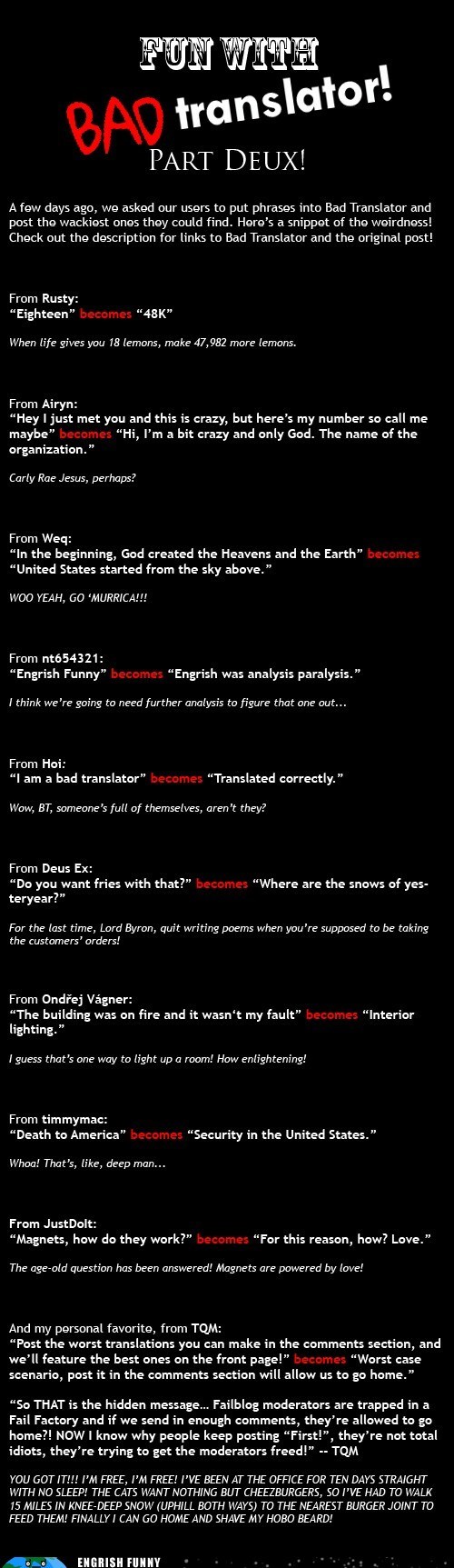 Engrish Funny: Fun With Bad Translator, Part Doo!