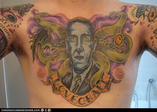 Lovecraft Tattoo via Weird Tales Magazine