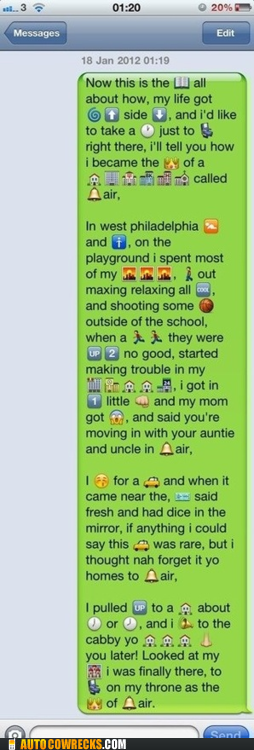 Autocowrecks: This is Perhaps the Best Use of Emoticons I've Ever Seen