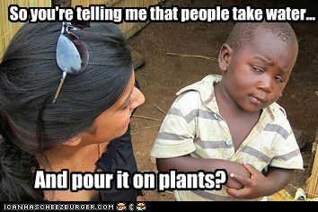 So you're telling me that people take water...