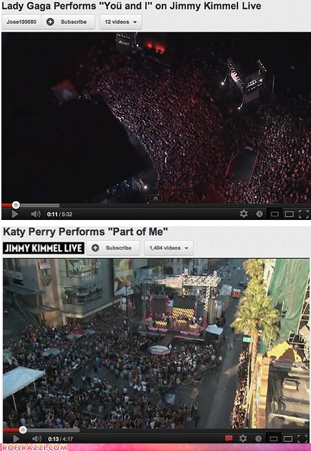 Way to Draw a Crowd, Katy... LOL!