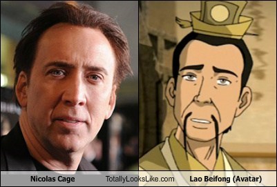Nicolas Cage Totally Looks Like Lao Beifong (Avatar)
