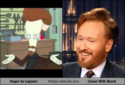 Roger as Legman (American Dad) Totally Looks Like Conan O'Brien With Beard