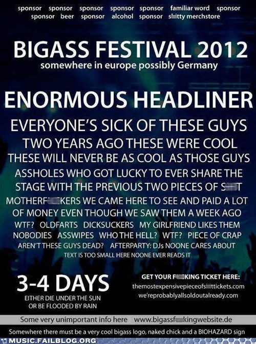 Music FAILS: Music Festival Concert Lineup Announced!