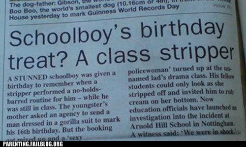 Birthday Surprise FAIL