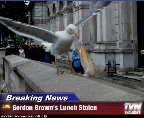 Breaking News - Gordon Brown's Lunch Stolen