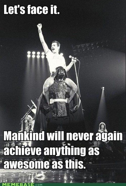 Freddie Mercury Riding Darth Vader