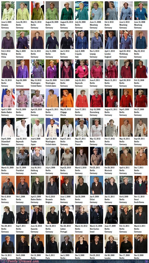 Poorly Dressed: The German Chancellor, in All the Colors of the Rainbow