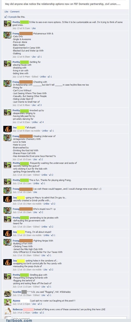 Failbook: Variations of "It's Complicated"