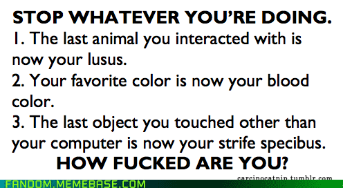 Homestuck lusus/blood color/strifespecibus generator