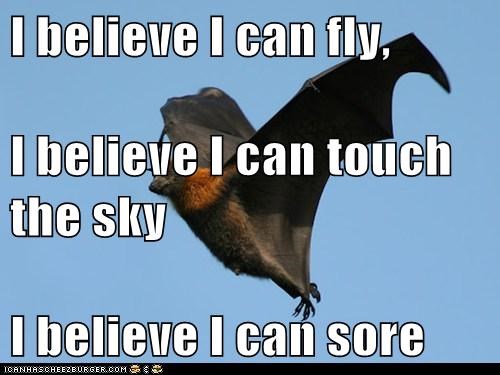I believe I can fly, I believe I can touch the sky I believe I can sore