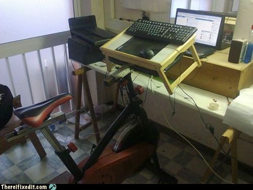 Stationary Bike Work Desk? Check!