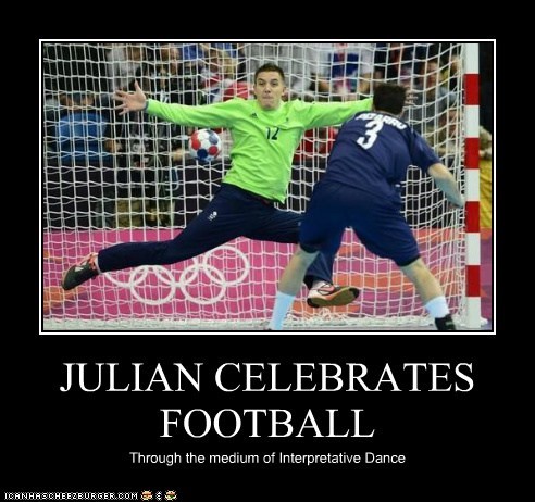 JULIAN CELEBRATES FOOTBALL