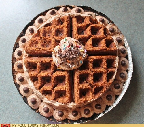 Chocolate Cheesecake Waffle Pie