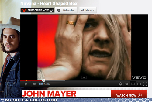 Kurt Cobain Can't Believe What Corporate Execs Have Stapled to His Music Video