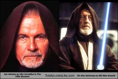 Ian Holmes (Vito Cornelius in The Fifth Element) Totally Looks Like Sir Alec Guinness (Obi Wan Kenobi in Star Wars)