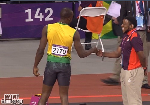 Fist Bumping the Bolt WIN
